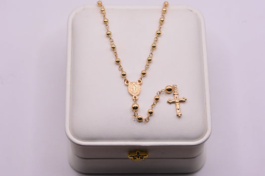 Rosario camandula / 6,27 Gr / 50 Cm / 3 mm / Oro amarillo 18k
