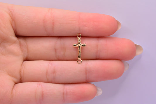 Herraje Cruz cristo / 0.35 Gr / 1.8 Cm / Oro amarillo 18k