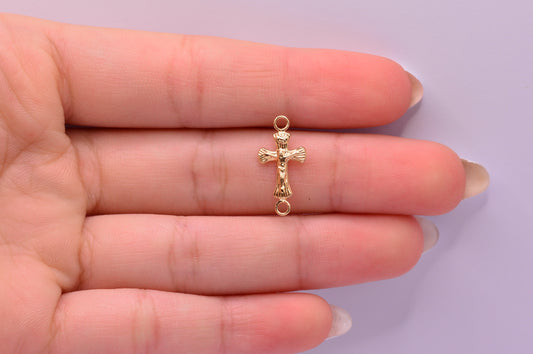Herraje Cruz cristo entorchada / 0.38 Gr / 1.9 Cm / Oro amarillo 18k