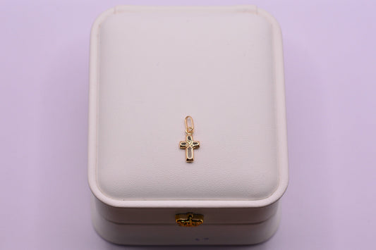 Dije Cruz fé / 0.41 Gr / 1.8 Cm / Oro amarillo 18k