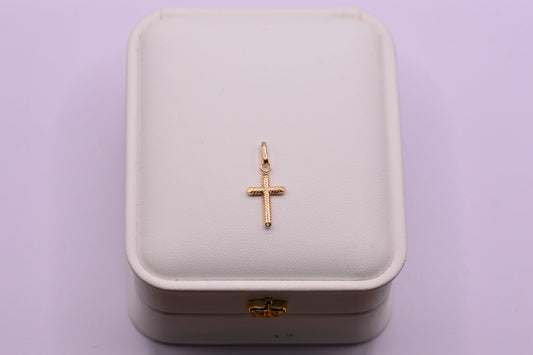 Dije Cruz diamantada / 0.42 Gr / 2.3 Cm / Oro amarillo 18k