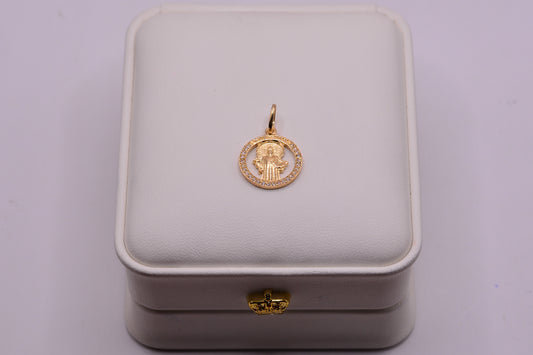 Dije SAN BENITO CIRCONES / 1.85 Gr / 2 Cm / Oro amarillo 18k