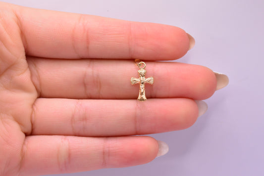 Dije Cruz cristo entorchada / 0.44 Gr / 2 Cm / Oro amarillo 18k