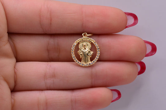 Dije SAN BENITO CIRCONES / 1.85 Gr / 2 Cm / Oro amarillo 18k