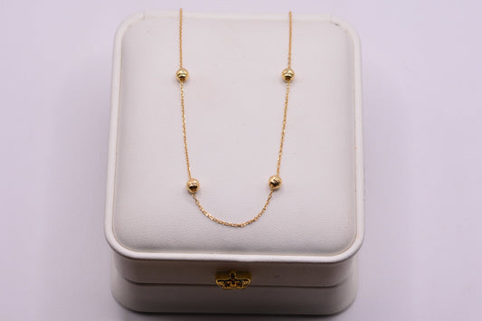 Cadena Aro seguido Balin 4mm diamantado / 1.76 Gr / 45 Cm / Oro amarillo 18k / It