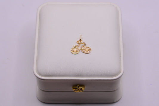 Dije BICICLETA CIRCONES / 0.83 Gr / 1.5 Cm / Oro amarillo 18k