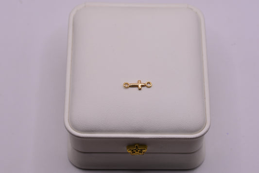 Herraje CRUZ LISA / 0.20 Gr / 1.5 Cm / Oro amarillo 18k