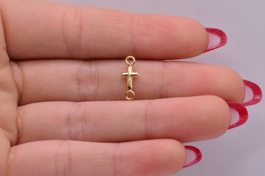 Herraje CRUZ LISA / 0.20 Gr / 1.5 Cm / Oro amarillo 18k