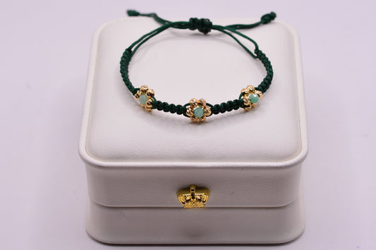 Pulsera tejida FLOR / 0.56 Gr / Oro amarillo 18k