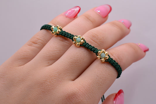 Pulsera tejida FLOR / 0.56 Gr / Oro amarillo 18k