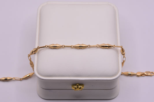Pulso rustico Dubái / 4.00 Gr / 22 Cm / 3,83 mm / Oro amarillo 18k