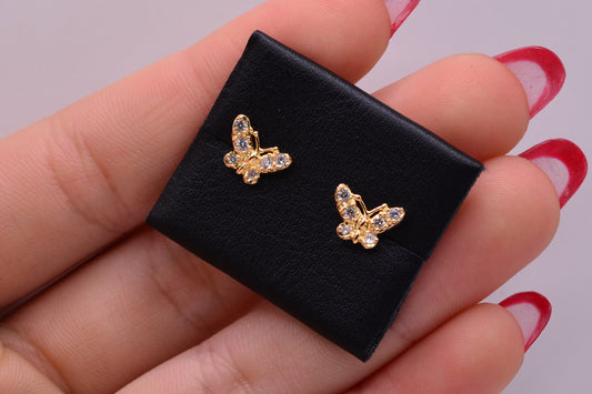 Topos MARIPOSA CIRCONES / 1.10 Gr / Oro amarillo 18k