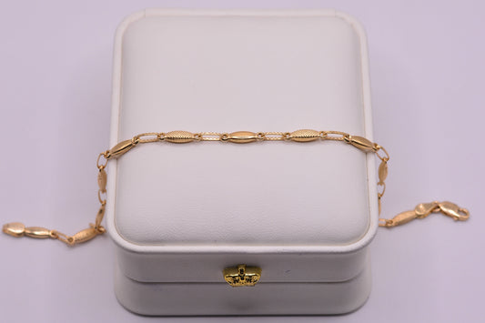 Pulso rustico capullo / 3.70 Gr / 21 Cm / 3,20 mm / Oro amarillo 18k