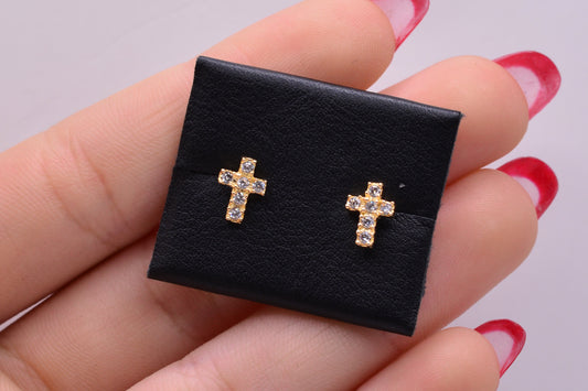 Topos CRUZ CIRCONES / 1.19 Gr / Oro amarillo 18k