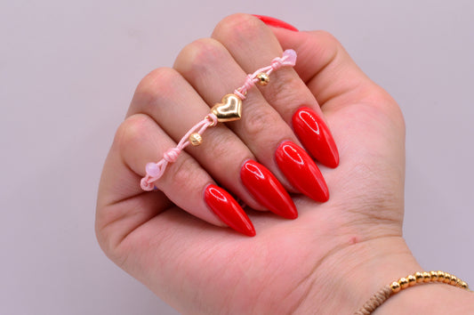 Pulsera tejida CORAZON INFLADO / 0.58 Gr / Oro amarillo 18k