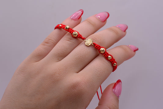 Pulsera tejida VIRGEN - BALIN #3 #4 #5 / 0.55 Gr / Oro amarillo 18k