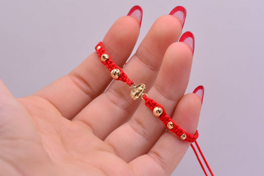 Pulsera tejida VIRGEN - BALIN #3 #4 #5 / 0.55 Gr / Oro amarillo 18k