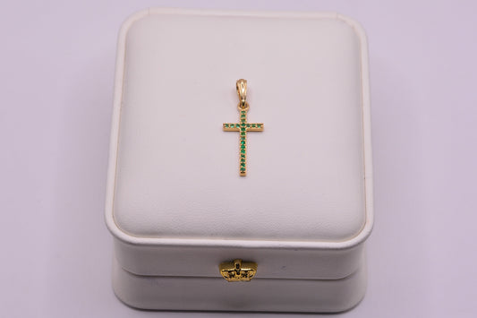 Dije Cruz barroco / 1,08 Gr / 2,5 Cm / Oro amarillo 18k
