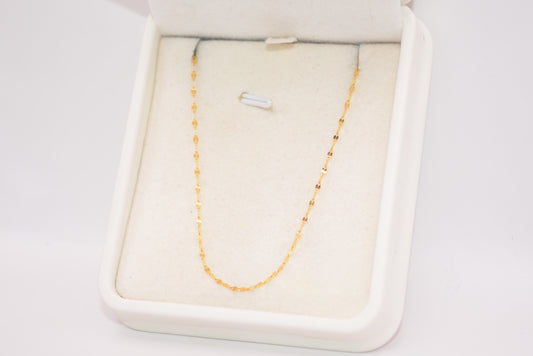 Cadena flor espejo / 1,00 Gr / 50 Cm / 1 mm / Oro amarillo 18k / It