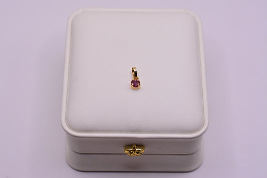 Dije Rubi / 0.39 Gr / 1 Cm / Oro amarillo 18k