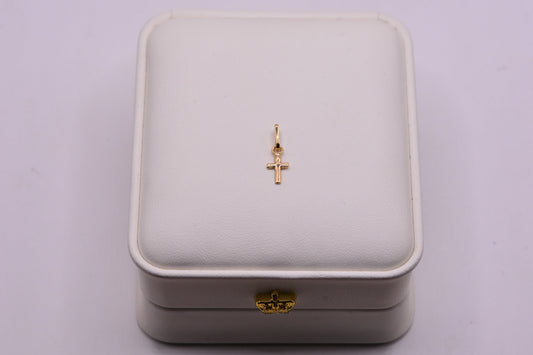 Dije CRUZ LISA / 0.19 Gr / 1.5 Cm / Oro amarillo 18k