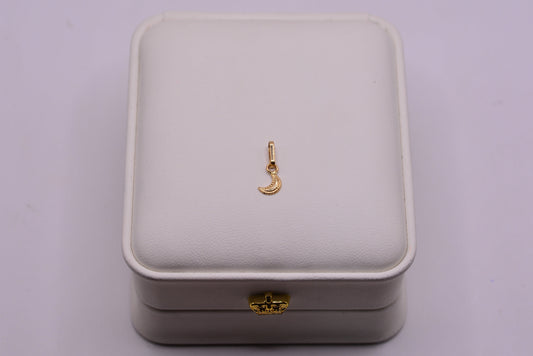 Dije LUNA DIAMANTADA / 0.19 Gr / 1,5 Cm / Oro amarillo 18k