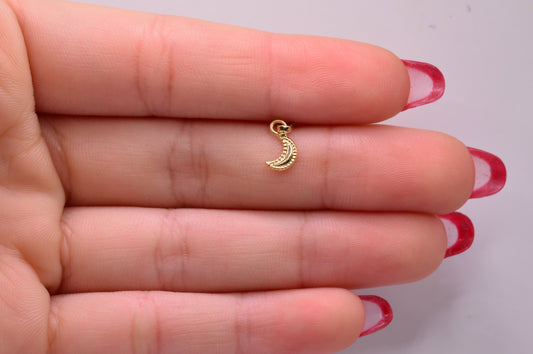 Dije LUNA DIAMANTADA / 0.19 Gr / 1,5 Cm / Oro amarillo 18k