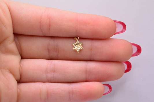 Dije ESTRELLA DE DAVID / 0.22 Gr / 1,5 Cm / Oro amarillo 18k