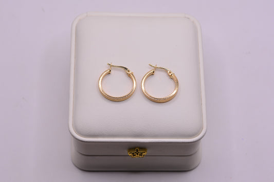 Candonga DIAMANTADA / 1.71 Gr / 2 Cm / Oro amarillo 18k