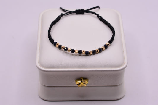Pulsera tejida Balin #3 con zafiros / 0.28 Gr / Oro amarillo 18k
