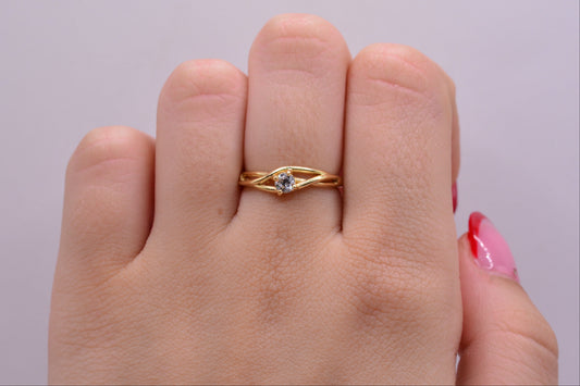 Anillo Argolla Solitaria trenzada / 3.00 Gr / Oro amarillo 18k / Por fabricación