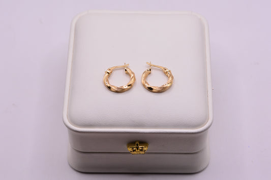 Candonga LISA+RAYADA / 1.32 Gr / 1.5 Cm / Oro amarillo 18k