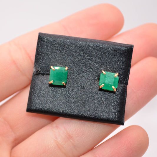 Topos Esmeraldas cuadrado / 1,40 Gr / 6,10 mm / Oro amarillo 18k