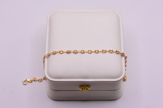 Pulso Gc diamantado / 2.37 Gr / 18.5 Cm / 3.33 mm / Oro amarillo 18k