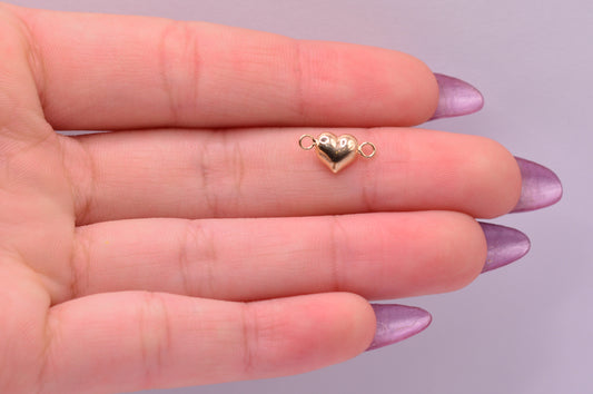Herraje Corazon inflado / 0.30 Gr / 1.5 Cm / Oro amarillo 18k
