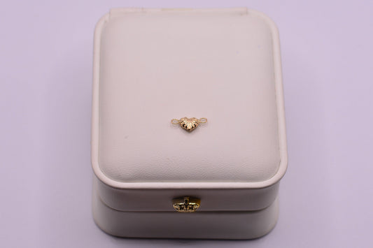 Herraje Corazon inflado diamantado / 0.24 Gr / 1.3 Cm / Oro amarillo 18k