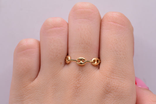 Anillo GC / 0.95 Gr / Talla 8 1/2 / Oro amarillo 18k