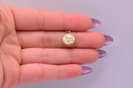 Dije San miguel arcangel / 0.49 Gr / 1.5 Cm / Oro amarillo 18k