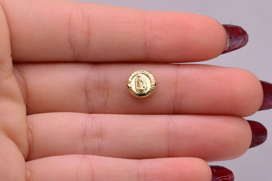 Herraje Virgen Guadalupe tambor / 0.22 Gr / 0,7 Cm / Oro amarillo 18k