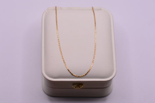 Cadena Plana / 1.80 Gr / 50 Cm / 1.15 mm / tres oros 18k / It