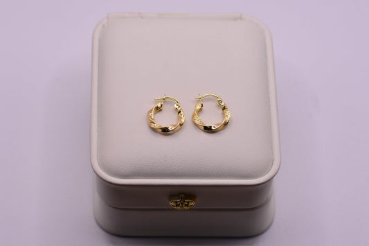 Candonga Lisa + Diamantada / 1.28 Gr / 1.5 Cm / Oro amarillo 18k