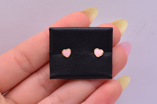 Topos Corazon rosado / 0.49 Gr / Oro amarillo 18k