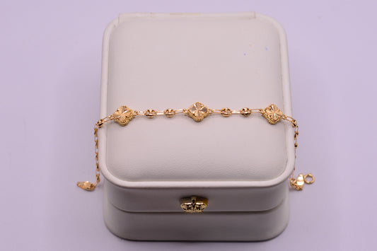 Pulso Trebol GC / 3.16 Gr / 17 Cm / 3.30 mm / Oro amarillo 18k