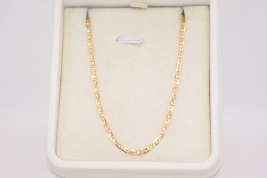Cadena Plana / 2,27 Gr / 50 Cm / 2,5 mm / Tres oros 18k / It