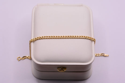 Pulso Cubano / 1.85 Gr / 20 Cm / 4.08 mm / Oro amarillo 18k / It