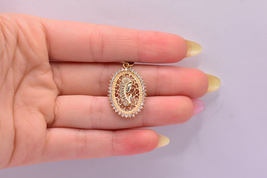 Dije Virgen circones / 2.77 Gr / 3 Cm / Oro amarillo 18k