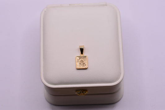 Dije Carta poker diamantada / 0.82 Gr / 2 Cm / Oro amarillo 18k