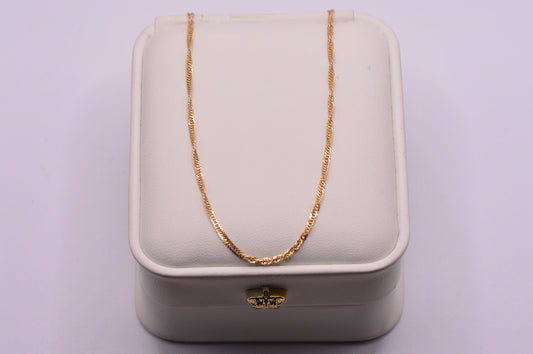 Cadena Singapur / 1.00 Gr / 45 Cm / 1.60 mm / Oro amarillo 18k / It