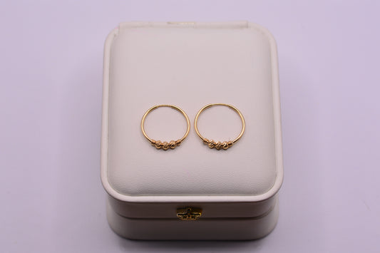 Candonga Trio diamantadas / 1.35 Gr / 2 Cm / Oro amarillo 18k