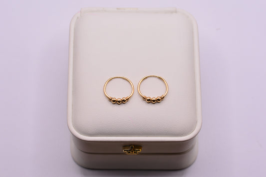Candonga Trio lisas / 1.21 Gr / 1.5 Cm / Oro amarillo 18k